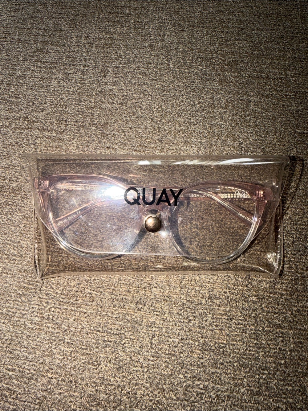 Quay Australia Transparent Pink Cat-Eye Glasses